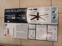52-inch Indoor Matte Black Ceiling Fan with Reversible Blades