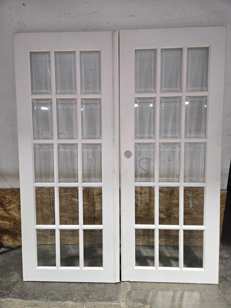 Pair Of White/Glass French Doors