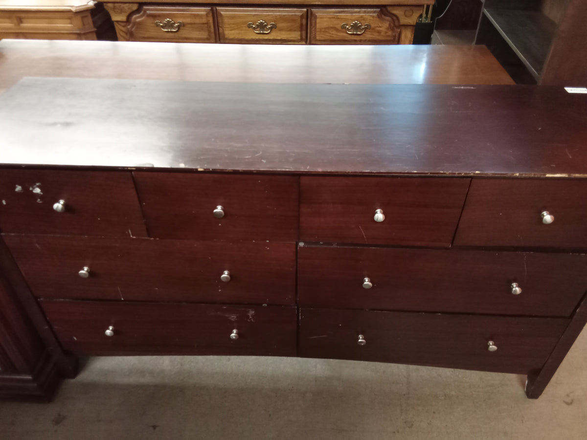 63.5"W Wooden 8-Drawer Dresser
