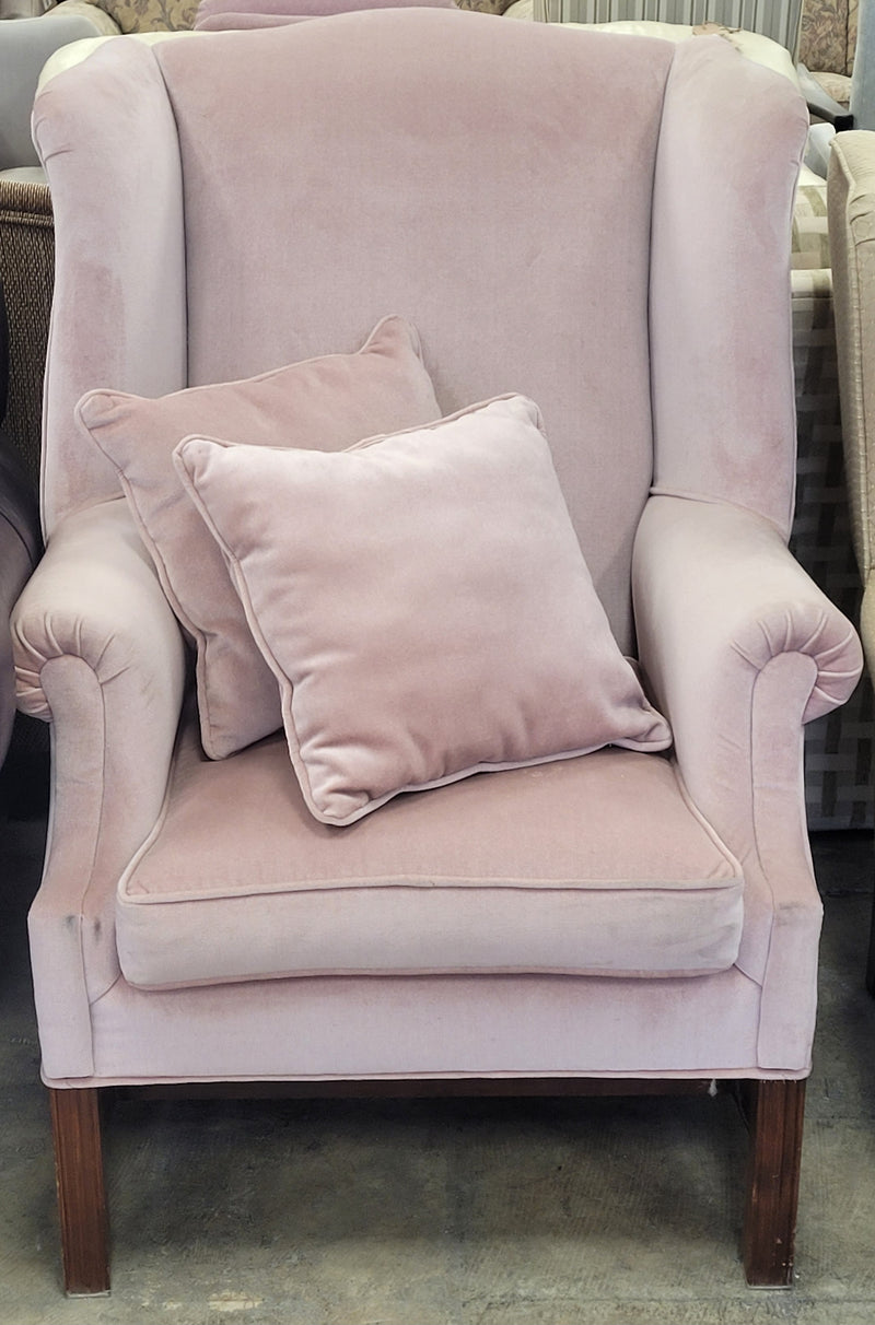 Soft Pink Wingback Chair