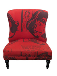 Red Comic Book Style Accent Chair