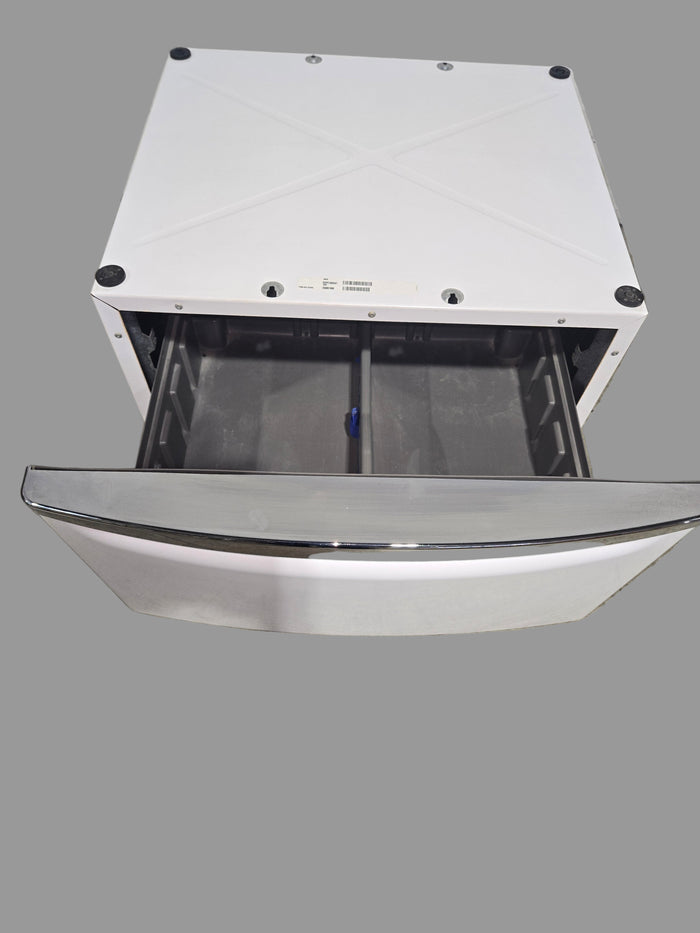 Laundry Pedestal With Chrome Handle And Storage Drawer
