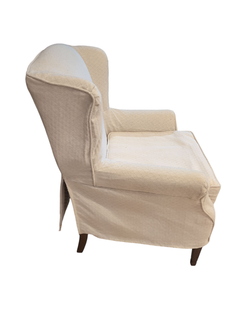 Old Wing Armchair w/ Slip Cover