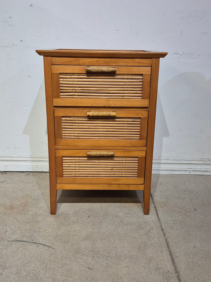 Vintage Pier 1 Imports 3-Drawer Bamboo Nightstand