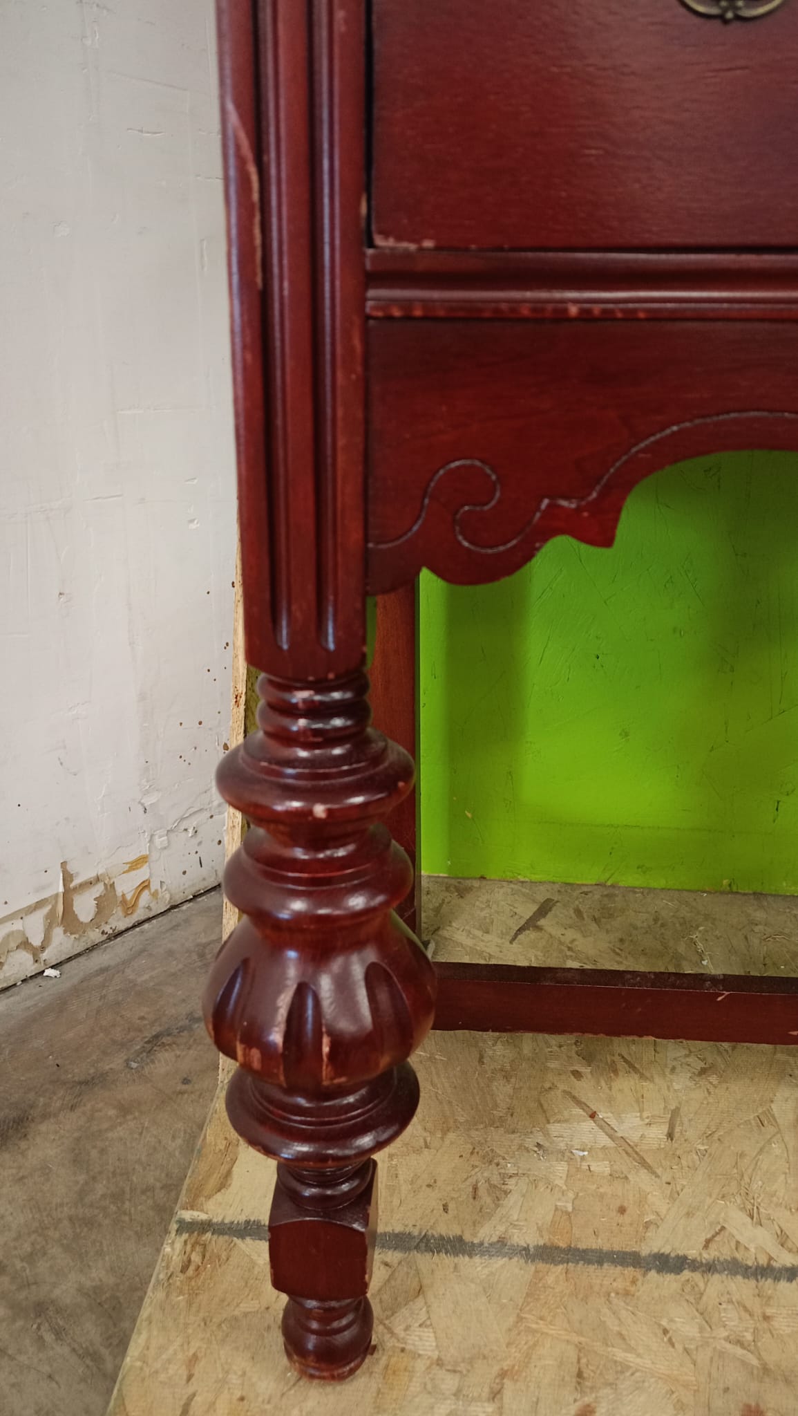 Dark Wood Glass Fronted Display Cabinet