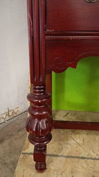 Dark Wood Glass Fronted Display Cabinet