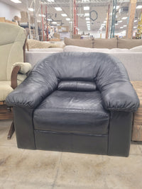 Faux Black Leather Armchair