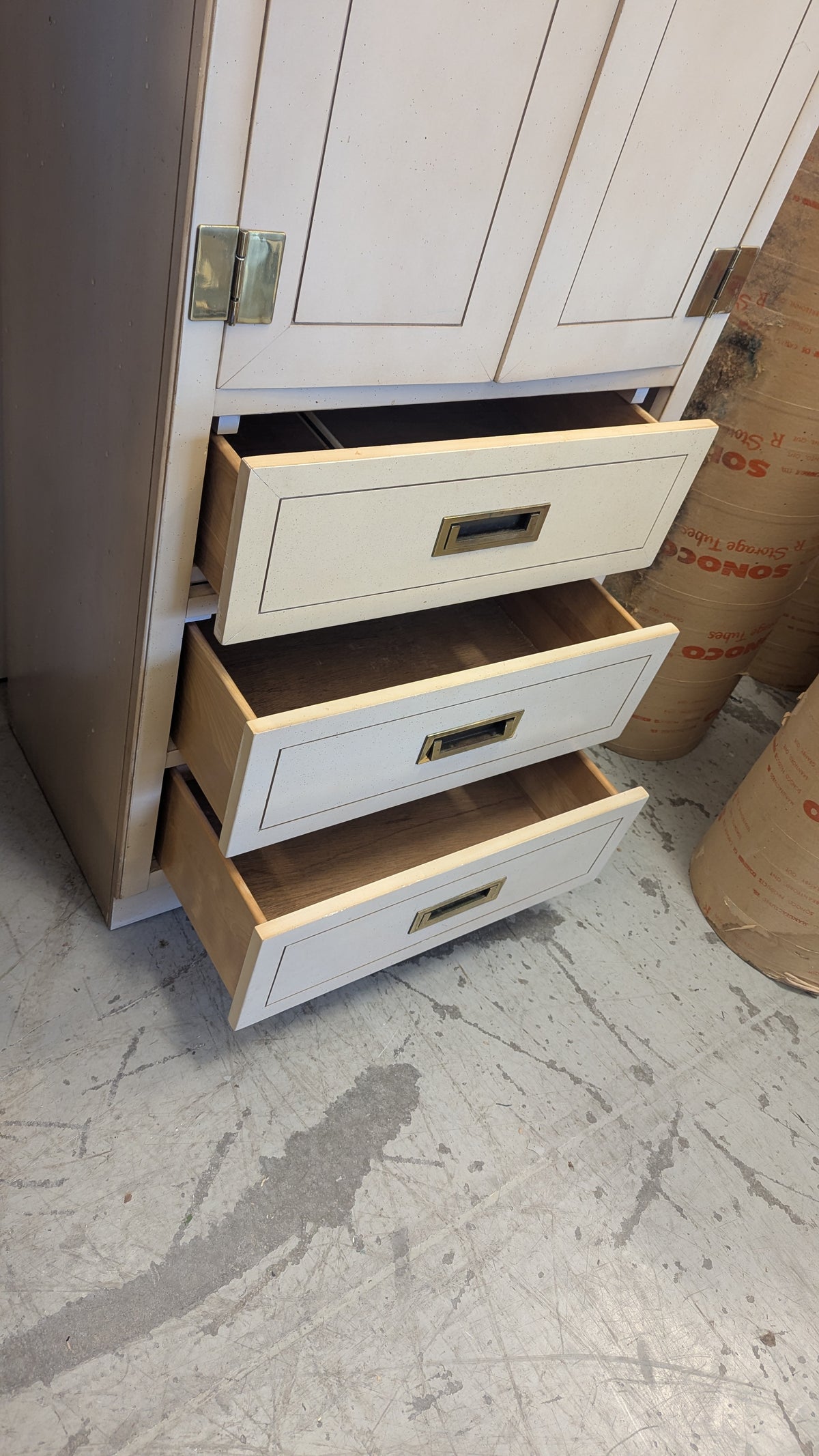 25"W Mid-Century Wooden Filing Cabinet