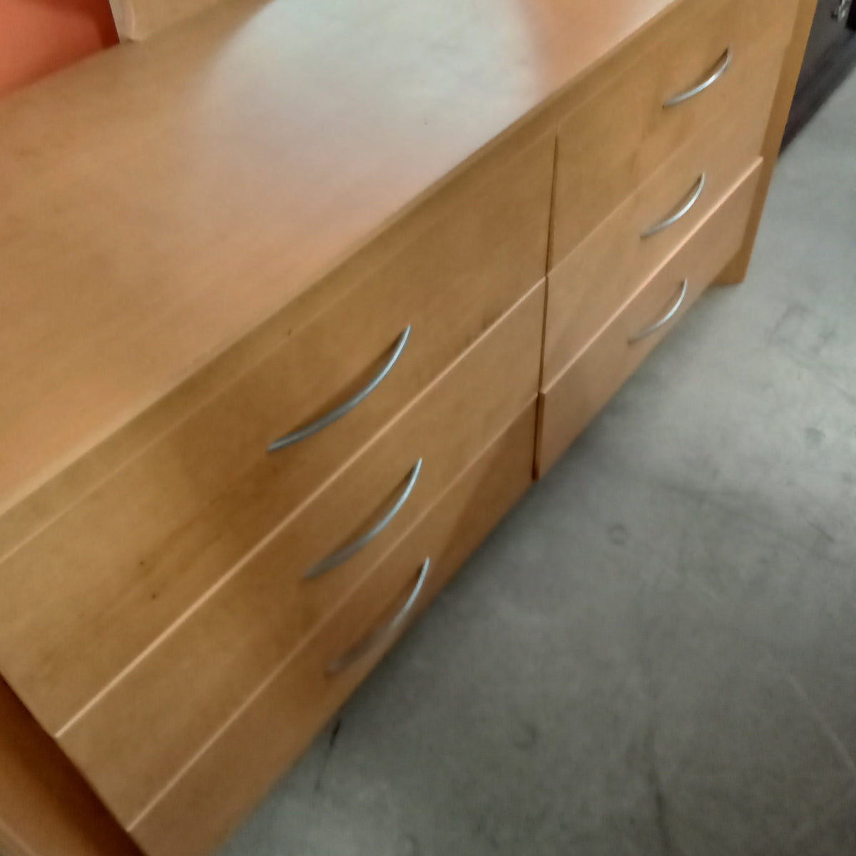 38"W 6-Drawer Modern Style Dresser with Mirror