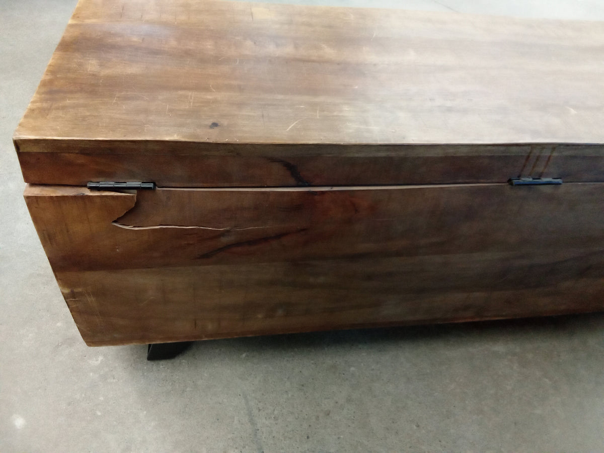 46"W Wood Bench with Storage
