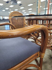 Rattan Dining Set With Glass-Top Table