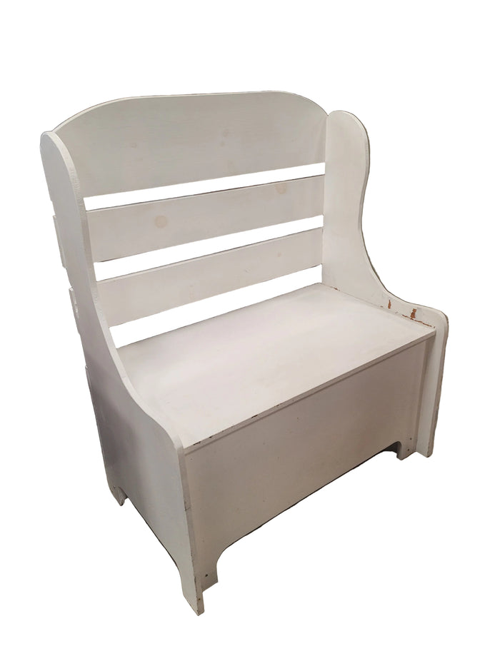 White Entryway Storage Bench