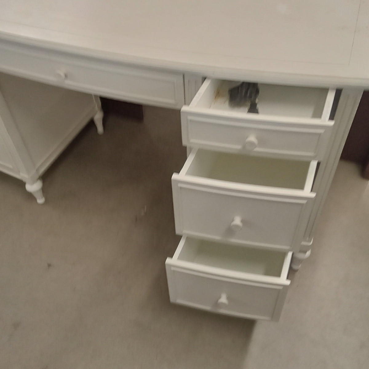 56"W Double Pedestal Desk in White