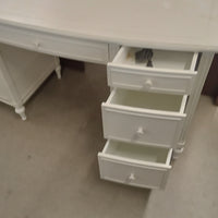 56"W Double Pedestal Desk in White