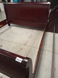 80"W Dark Wood Sleigh Bed Frame - King