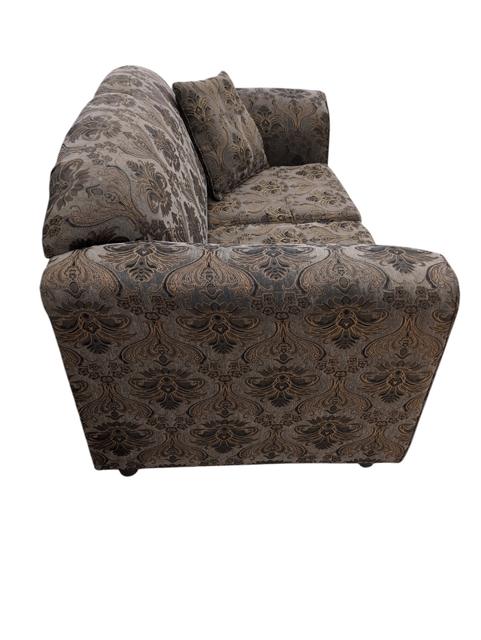 Muted Olive Green Damask Pattern Woven Fabric Loveseat Sofa #ES2