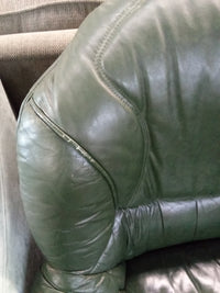 37"W Armchair in Green Faux Leather