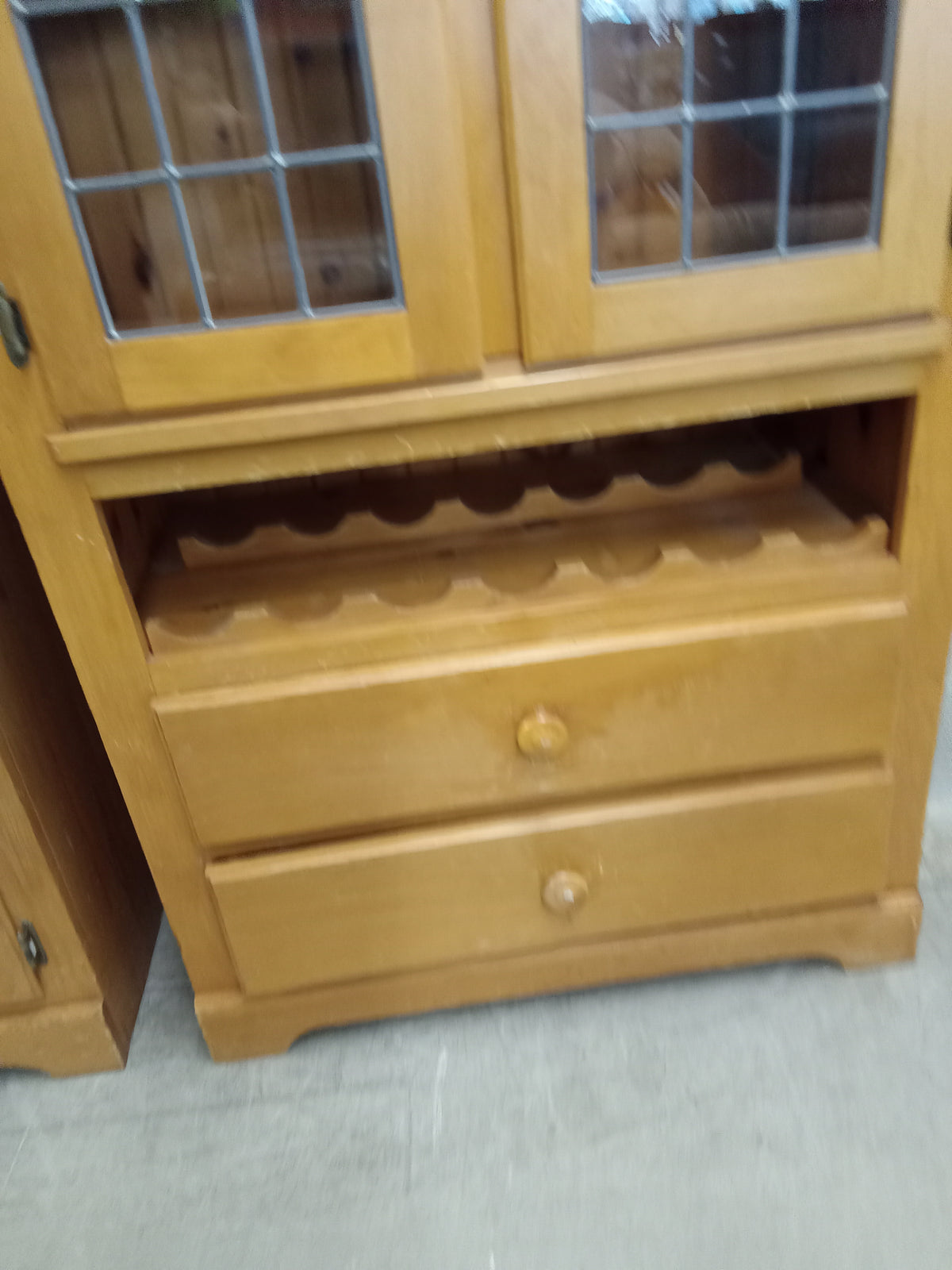 33"W Knotty Pine Beverage Cabinet