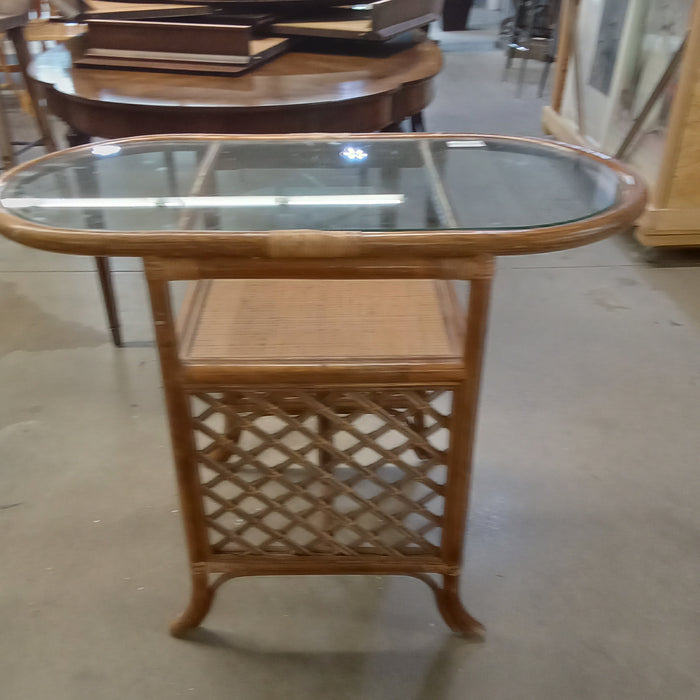 39"W Rattan Patio Table