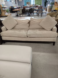 82"W Beige Love Seat in Velour