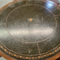 44"Diameter Table with Leather Inlaid Top