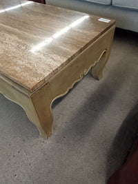 65"W Marble Topped Coffee Table