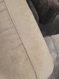 Beige Suede-Style 3-Seater Sofa
