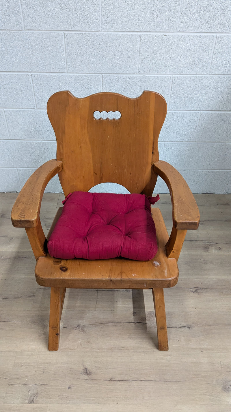 24"W Pine Dining Chair w/ Captain's Armrests
