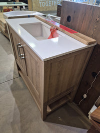 36 " W Single Sink Bath Vanity in White Oak with Top