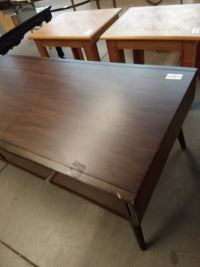 48"W Wooden Coffee Table with Two Drawers
