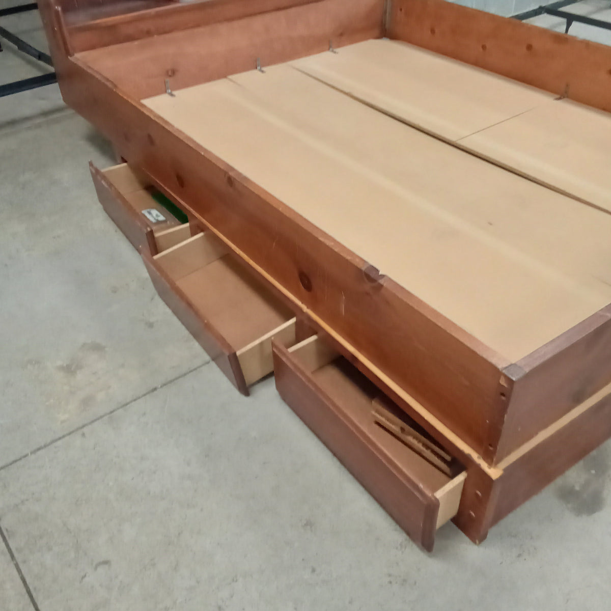 64"W Wooden Bed Frame with Storage - Queen