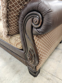 Traditional Style Dark Brown Sofa