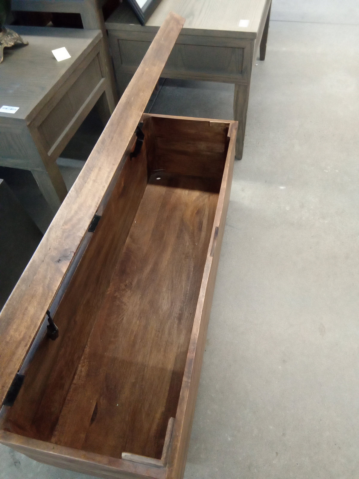 46"W Wood Bench with Storage