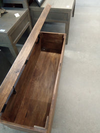 46"W Wood Bench with Storage