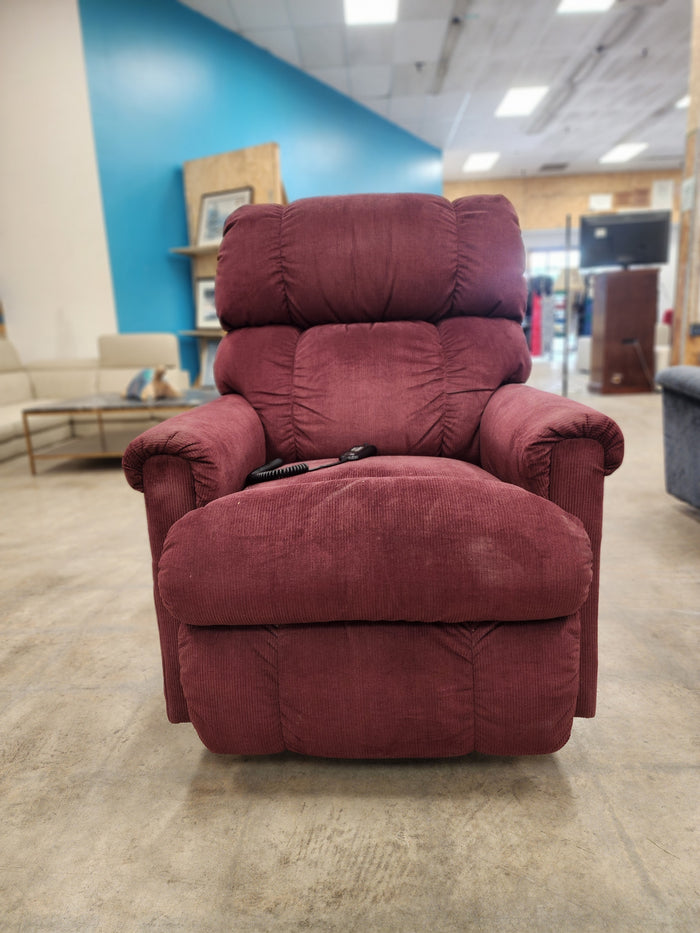 Burgundy Upholstered Power Recliner