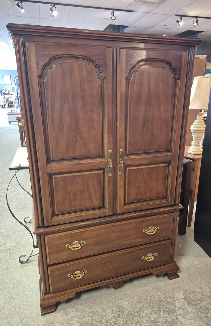Medium Brown Wood Armoire