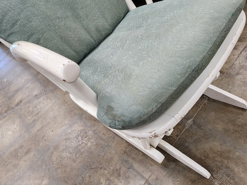 White & Green Wooden Rocking Chair