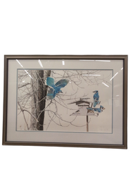 "BLUE JAYS AT MY FEEDER" By Glen Loates