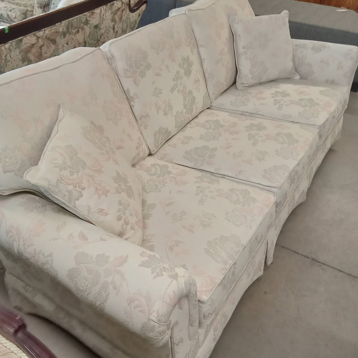 80"W 3-Seat Sofa in Floral Fabric