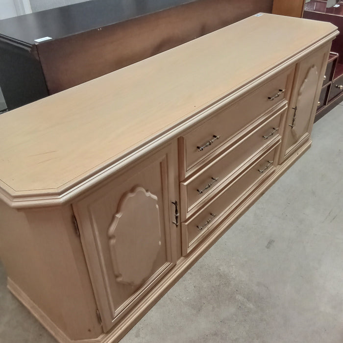 76.5"W Wood 3-Drawer 2-Cupboard Dresser