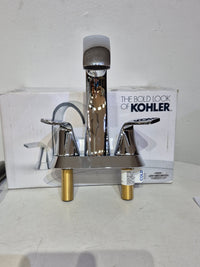 Cursiva 4" Centerset 2-Handle Bathroom Faucet in Polished Chrome