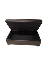 Dark Brown Tufted Storage Ottoman