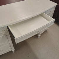 56"W Double Pedestal Desk in White