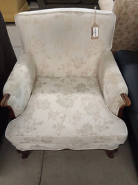 27.5"W Beige Floral Armchair
