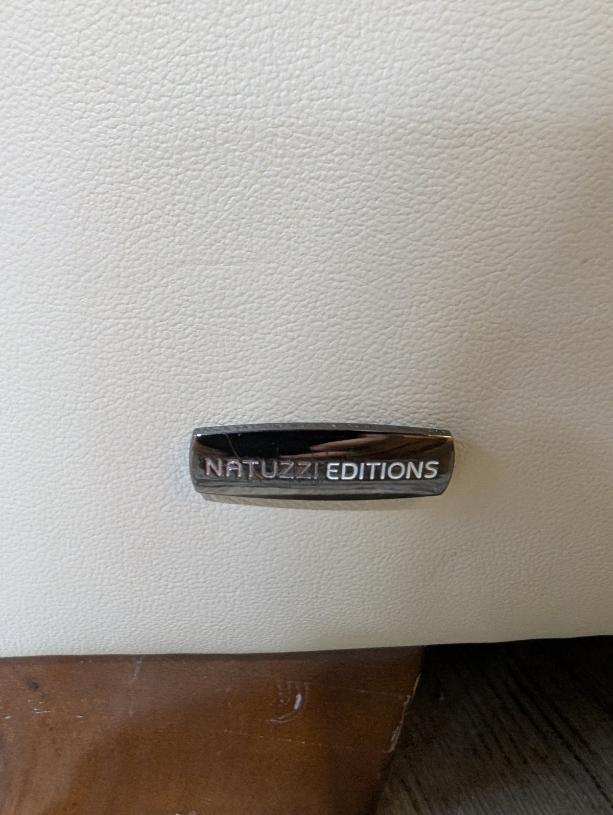 Natuzzi Editions Beige Leather Sofa