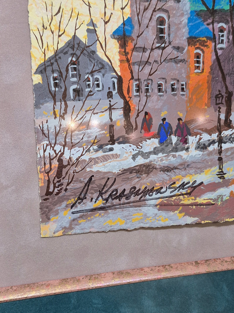 "20C Winter Cityscape" by Anatole Krasnyansky - #224/350 Signed