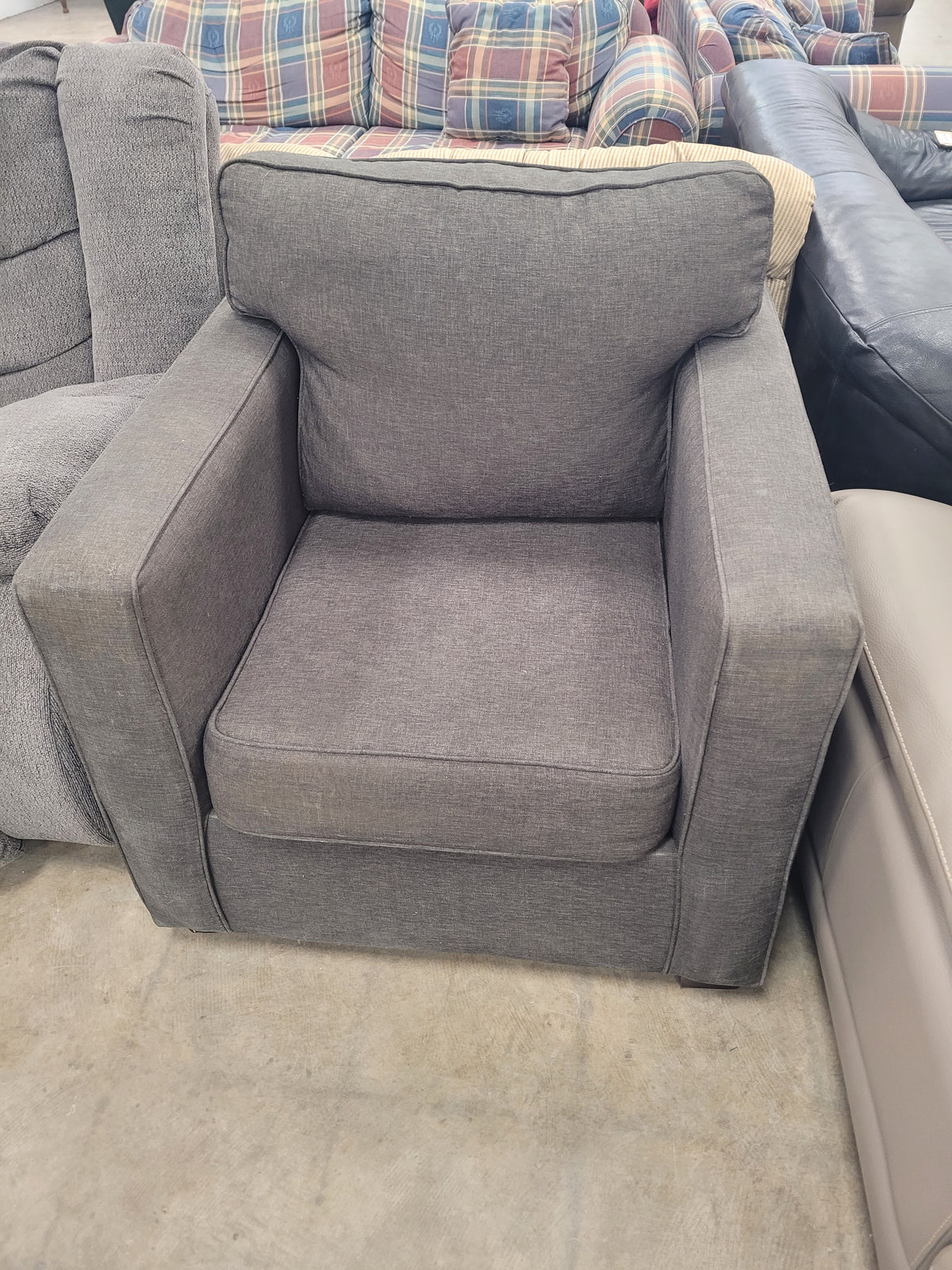 Charcoal Grey Upholstered Armchair
