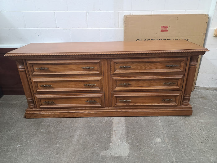 6-Drawer Light Brown Dresser