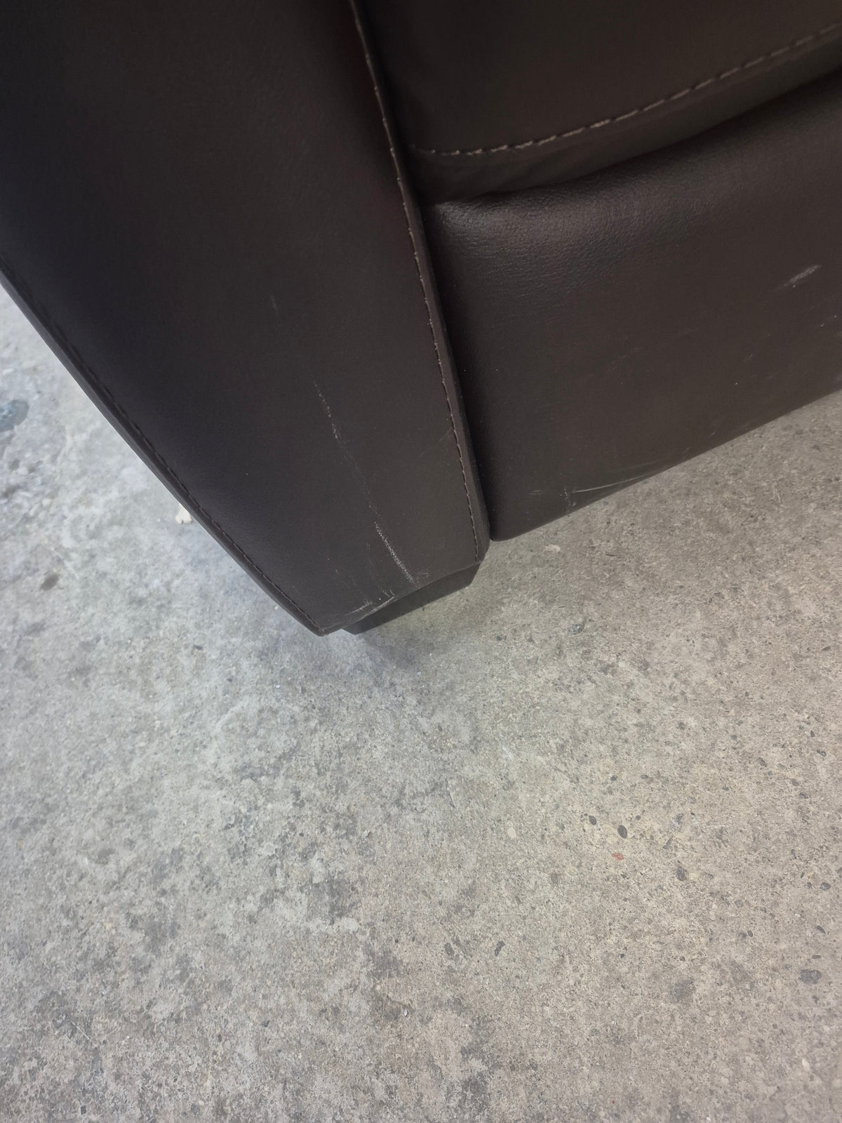 Dark Brown Leather Love Seat