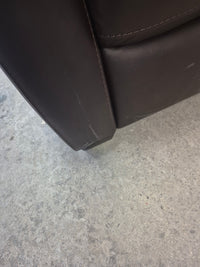 Dark Brown Leather Love Seat